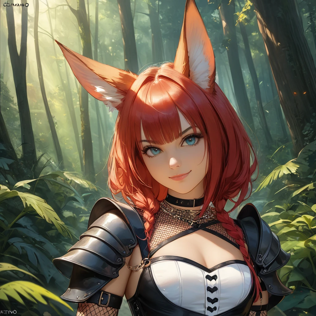 (((Alice))) from alice_in_wonderland, ((loli)), ((redhead)), ((fox_ears)), (((leather_armor_corset))), flat_chest, sexy, highest realism, photographic_detail, perfect_clarity, perfect_detail, nai4, warm_lighting, detailed_ambiance, ((perfect_flat_chest)), ((8k resolution)). ((hand_drawn_effect)) perfect_detailed_makeup. ((small)). oiled skin. tanned skin. (waist chain). goth_choker. ((clever smirk)). fishnets. ((oak_forest)), ((drawn by kittew, sciamano240)) ((perfectly_sexy)), perfectly_gorgeous, ((black_and_white_drawing))
