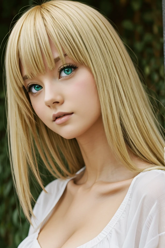 Anime blonde green eyes