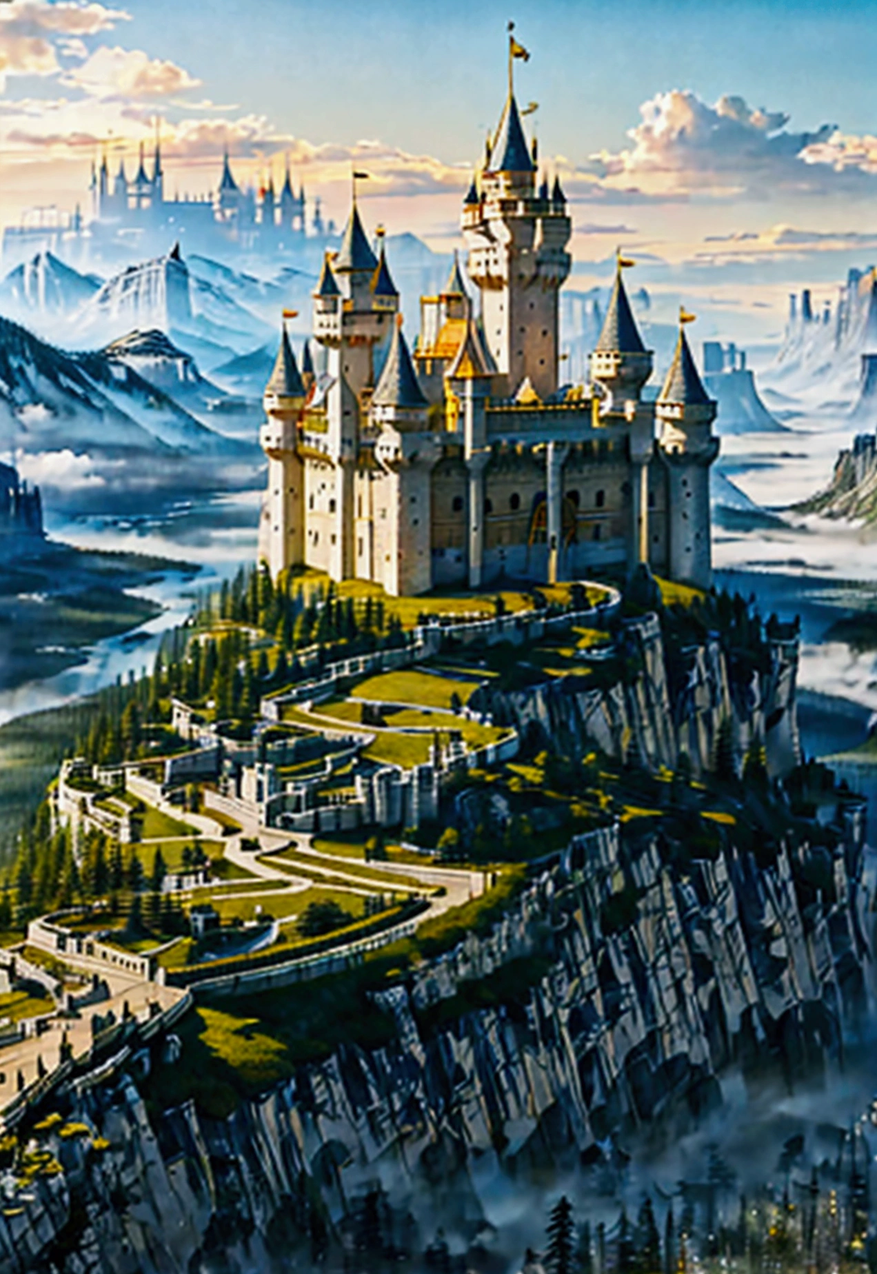 kingdom, castle, Mountain