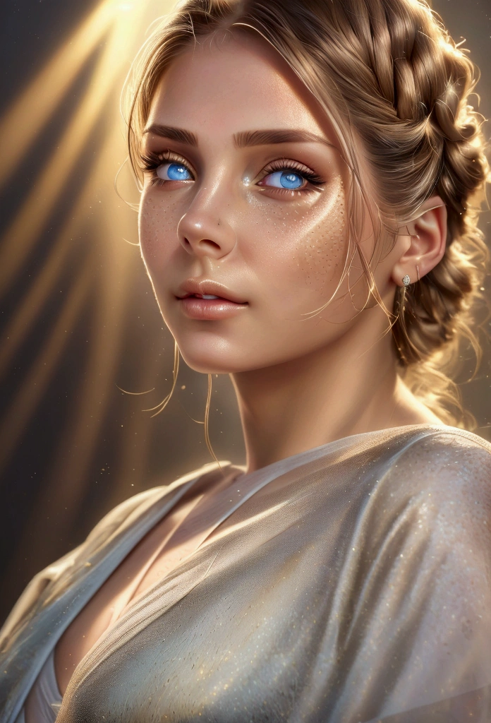 dress, (photo realist:1.4), (hyper realist:1.4), (realist:1.3),, (Softer lighting:1.05), (increase quality de la iluminación cinematográfica:0.9), 32K,, 1 girl,20 year old girl, realist lighting, backlighting, light on the face, ray trace, (bright light:1.2), (increase quality:1.4),, (Best quality real texture skin.:1.4), finely detailed eyes, Finely detailed face, fine quality eyes,, (tired and sleepy and satisfied:0.0), Closeup of face, t-shirts,, (Increase body line mood.:1.1), (Increases the beauty of skin texture.:1.1)