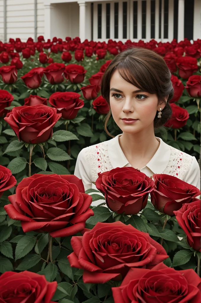 Create the name ELIZABETH surrounded by red roses