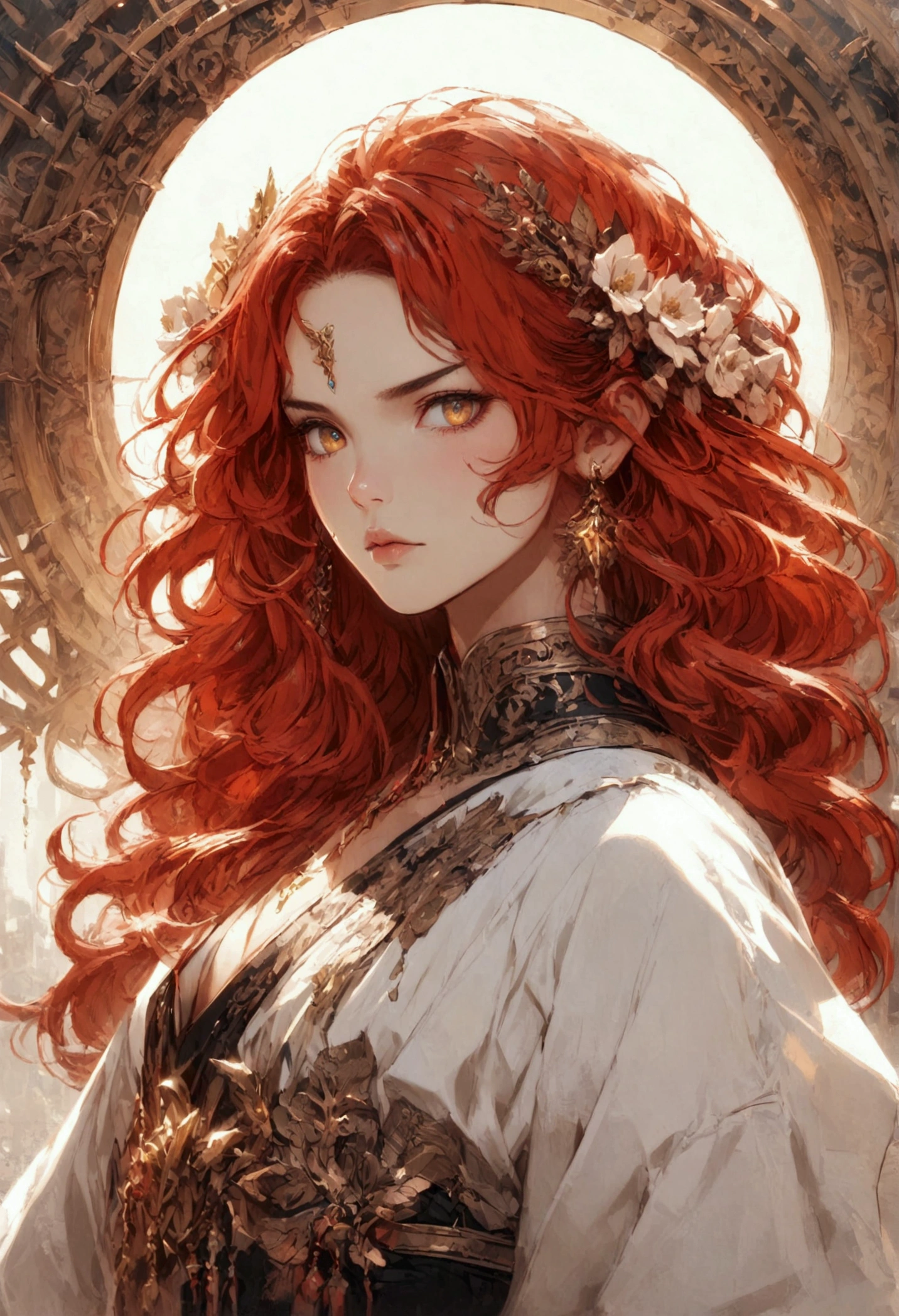 An angel man, redhead with golden eyes