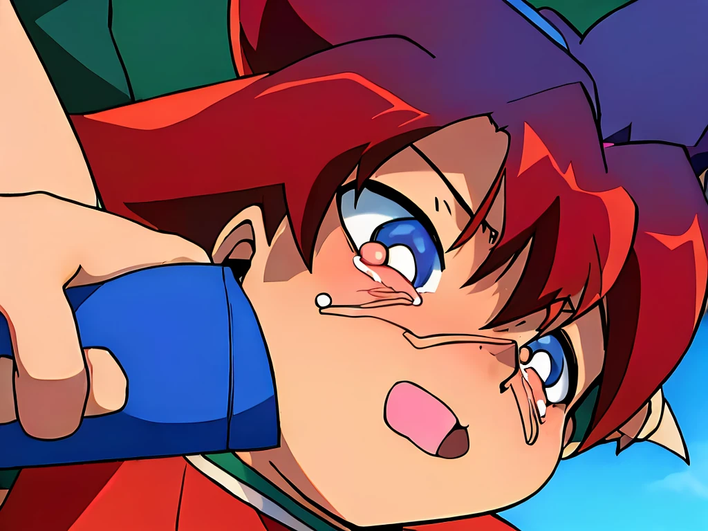 A young boy with devil-like wings is wearing a hero suit,Mouth wide open with expression of pain,Sweating and drooling profusely,Semen dripping from his huge erect penis,A strong, well-trained body like a bodybuilder,A large amount of ,Orgy,self-sucking,Masturbation,Crying face,Devil Body,Biggest muscles、Across the muscle,Face facing up,rape,Anal Sex,juvenile
