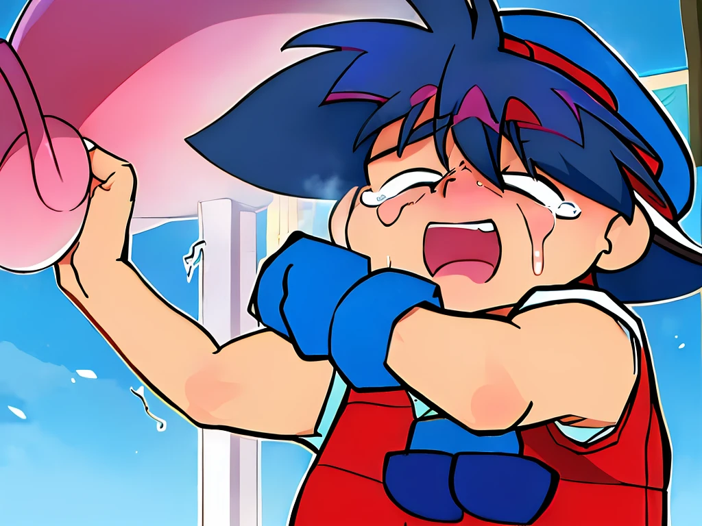 A young boy with devil-like wings is wearing a hero suit,Mouth wide open with expression of pain,Sweating and drooling profusely,Semen dripping from his huge erect penis,A strong, well-trained body like a bodybuilder,A large amount of ,Orgy,self-sucking,Masturbation,Hero Suit,Crying face,Devil Body,Biggest muscles、Across the muscle,Face facing up,rape,dorsal position,Lots of audience,Sex Battle,Penis show