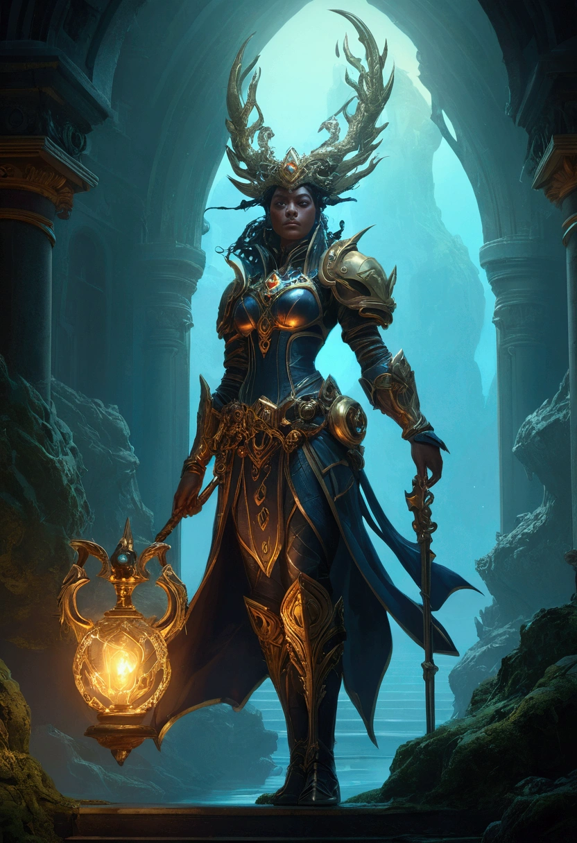 masterpiece, best quality, (extremely detailed CG unity 8k wallpaper), (best quality), (best illustration), (best shadow), absurdres, realistic lighting, (Abyss), beautiful detailed glow, art by PeterMohrBacher,