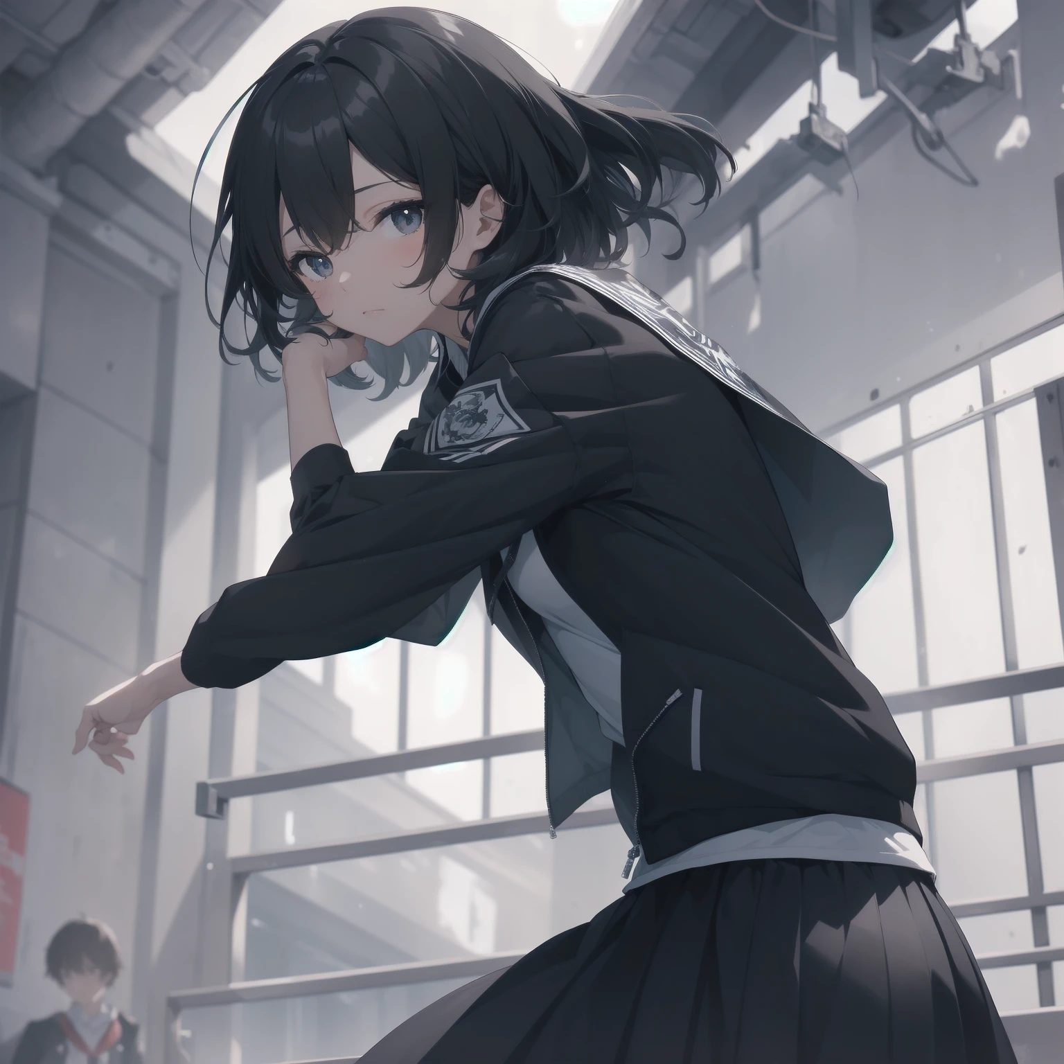 ultra-absurdres-Top quality by artist God, ultra-detailed, high resolution, anime moe artstyle, best anime 8k konachan wallpaper, pixiv contest winner, pool:2810, perfect anatomy,break, 1girl, (Please draw a girl walking sleepily to school alone. )break,(Solo,little female, 13-year-old:1.3),Full limbs, complete fingers,a junior high school student, (very short hair), short cut, flat chest, , small butt, small black eyes, beautiful detailed eyes, well-proportioned iris and pupils, expressive eyes, highres detailed hair, soft expression, salor school_uniform, sailor collar, serahuku, bow, pleated skirt,(Detailed Lighting), (Detailed background), in the School commute route. break,super detailed skin, Best cinematic lighting powered by famous artist, 8k,beauty illustration,photoshop_(medium),very aesthetic,break,((artist:fujima_takuya )), artist:clamp ,artist:carnelian ,artist:kantoku ,