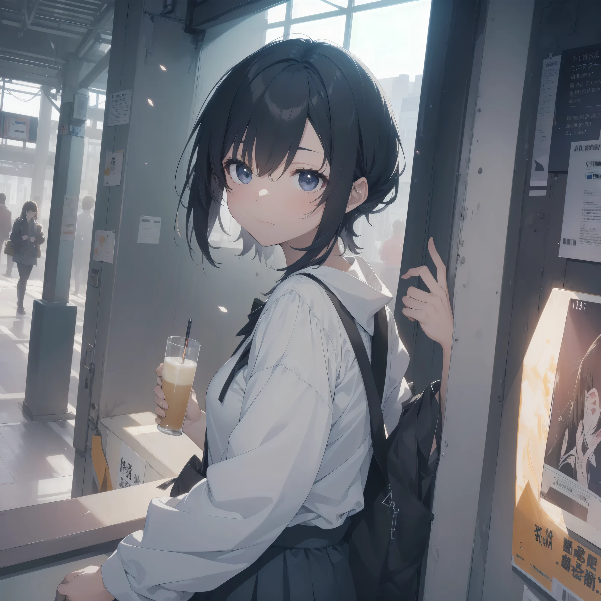 ultra-absurdres-Top quality by artist God, ultra-detailed, high resolution, anime moe artstyle, best anime 8k konachan wallpaper, pixiv contest winner, pool:2810, perfect anatomy,break, 1girl, (Please draw a girl walking sleepily to school alone. )break,(Solo,little female, 13-year-old:1.3),Full limbs, complete fingers,a junior high school student, (very short hair), short cut, flat chest, , small butt, small black eyes, beautiful detailed eyes, well-proportioned iris and pupils, expressive eyes, highres detailed hair, soft expression, salor school_uniform, sailor collar, serahuku, bow, pleated skirt,(Detailed Lighting), (Detailed background), in the School commute route. break,super detailed skin, Best cinematic lighting powered by famous artist, 8k,beauty illustration,photoshop_(medium),very aesthetic,break,((artist:fujima_takuya )), artist:clamp ,artist:carnelian ,artist:kantoku ,