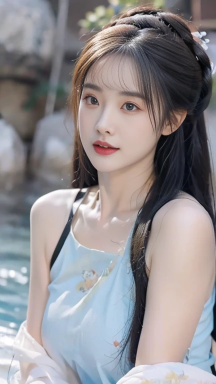 RAW photos，best quality），（lifelike，Photo lifelike：1.3），best quality，Very detailed，masterpiece，Super detailed，illustration，1 girl，upper_Body，Dynamic Angle，World Masters Theater，messy_long_hair，best quality，Extremely detailed CG unified 8k wallpaper，，Astonishing，Light，lens_Flare，dunhuang_style，Real People