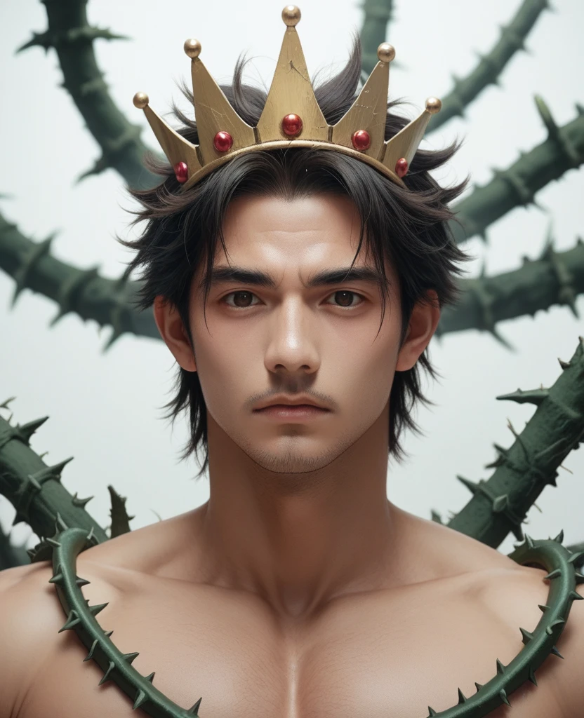 a man with a crown of thorns on his head, by Kentaro Miura