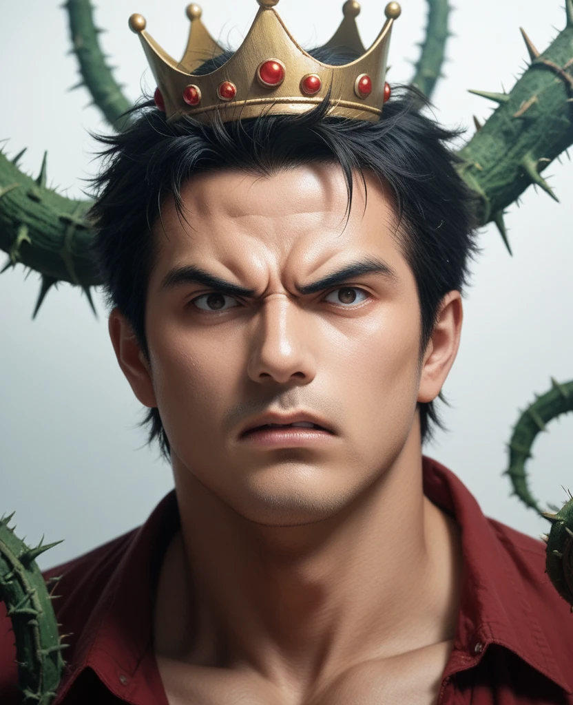 a man with a crown of thorns on his head, in Manga FuriFurioso, Furious manga, by Kentaro Miura,phi