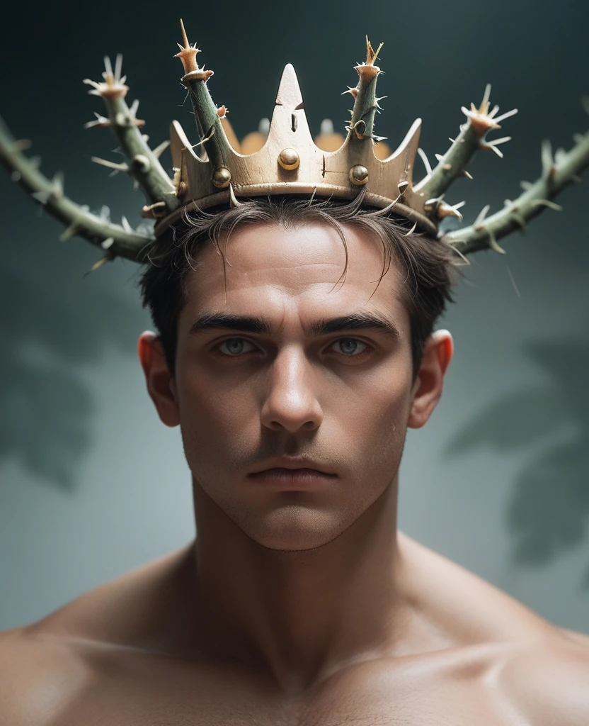 a man with a crown of thorns on his head, JesusChrist