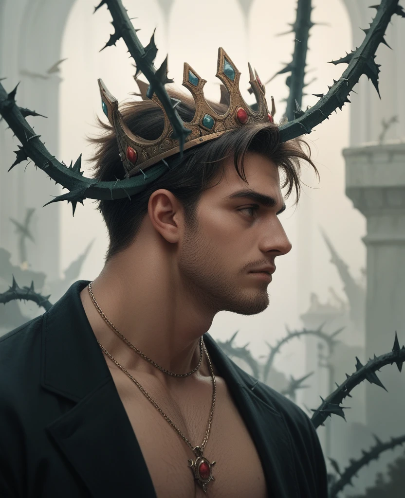 a man with a crown of thorns on his head, JesusChrist 