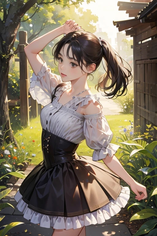 (Highest quality、 8k 、masterpiece、High resolution)、Edgar Degas、Dancer、Valley、whole body、15 year old girl、cute、Realistic、Realistic、Official Art、Detailed CG、