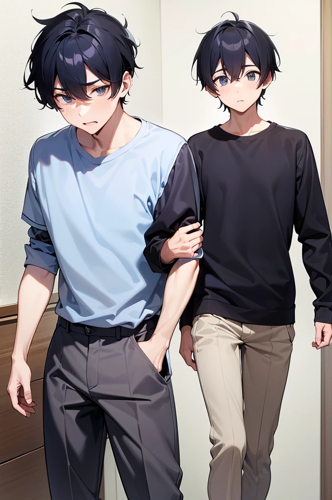 (cool:1.4),(cool:1.4),(さわやか運動系man,Virginity),((man:1.4)),((man:1.4)),Handsome,man主人公,(Scream,why!?,My body!?),Increased Charm,longing,Sense is high,Minors,manVTuber,V Game Commentator,Metaverse Player,Gap Moe,Appearance fraudster,(It started suddenly街中での強制性別変化),(It started suddenly,?????? boyish transformation.The eldest brother desperately resists:1.4),Sudden ?????????? only,Currently genderless,My dick was confiscated,A clear future of being a boyish girl,Chosen by the Lord,thin limbs,Biological,Excellent detailed ???????,Depth of written boundary,(face),(hand),eye,!?,Adjusting the casual clothing,