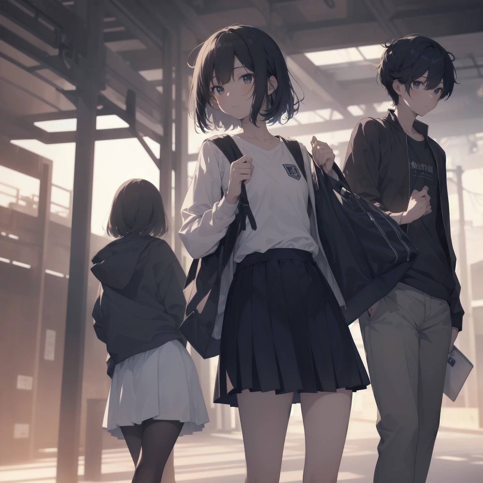 ultra-absurdres-Top quality by artist God, ultra-detailed, high resolution, anime moe artstyle, best anime 8k konachan wallpaper, pixiv contest winner, pool:2810, perfect anatomy,break, 1girl, (Please draw a girl walking sleepily to school alone. )break,(Solo,little female, 13-year-old:1.3),Full limbs, complete fingers,a junior high school student, (very short hair), short cut, flat chest, , small butt, small black eyes, beautiful detailed eyes, well-proportioned iris and pupils, expressive eyes, highres detailed hair, soft expression, salor school_uniform, sailor collar, serahuku, bow, pleated skirt,(Detailed Lighting), (Detailed background), in the School commute route. break,super detailed skin, Best cinematic lighting powered by famous artist, 8k,beauty illustration,photoshop_(medium),very aesthetic,break,((artist:fujima_takuya )), artist:clamp ,artist:carnelian ,artist:kantoku ,