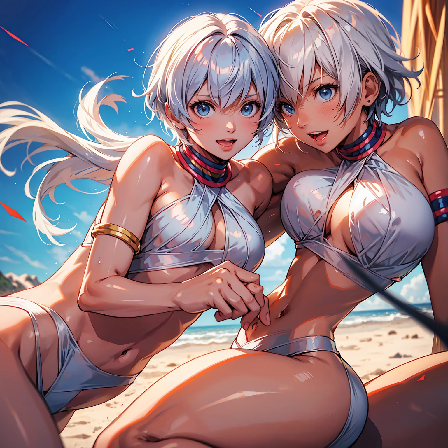 1girl in, Cute and beautiful, Face Focus, Beautiful skin, Beautiful face, Farsight, cool
BREAK Lots of fun, Smile, Enjoy, Exciting, Joy,Beach,night
BREAK (Blurry background:1.2), Motion Blur, Floating hair, Touching hair, (Lens Flare:1.1),Elenam、jewely、neck rings、White swimwear、The bikini、armlet、criss-cross halter、Soio、the golden hour,Best Quality, masutepiece,超A high resolution, (photographrealistic:1.4), ROW Photo