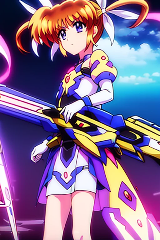 (((Lyrical Nanoha Costume)))、Demon Sword、garter belt、White ribbon、1girl