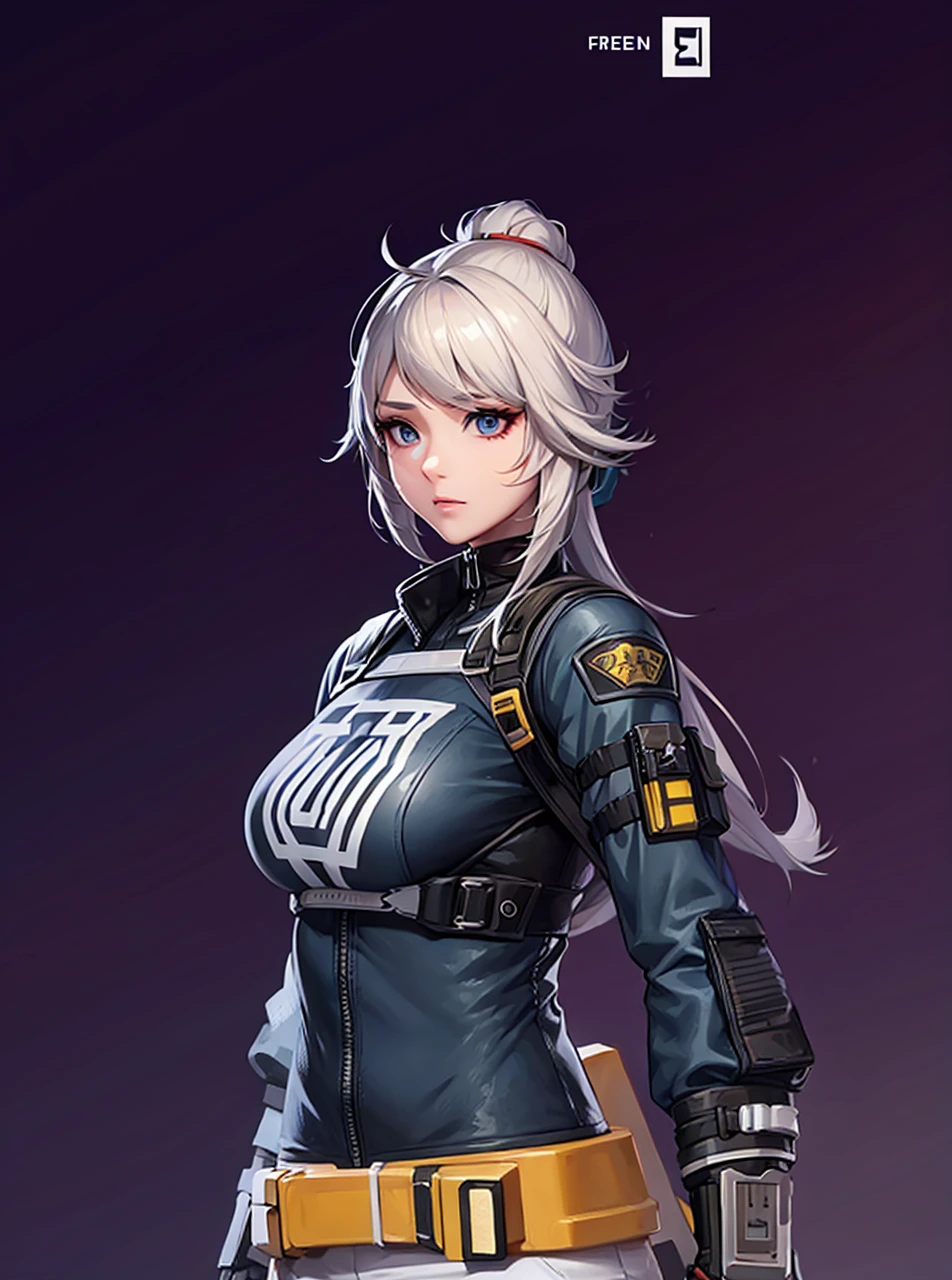 make the face of the female character in this free fire game beautiful, a little real, and white like an Asian girl
