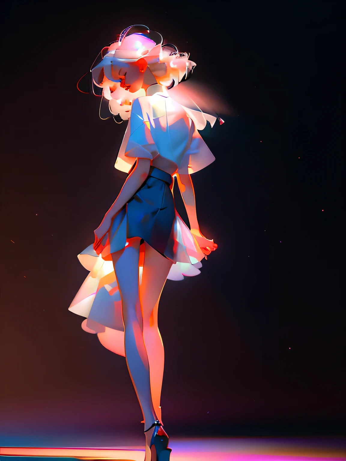 real、long legs、full、feminine、white shirt、mini skirt、high heels,very delicate face,realistic lighting and shading, (very delicate and beautiful芸術)1.2, It's elegant,dramatic shadow、very detailed。high quality、High resolution、Raw、超High resolution、super detail、(very delicate and beautiful)、very detailed、real shadow