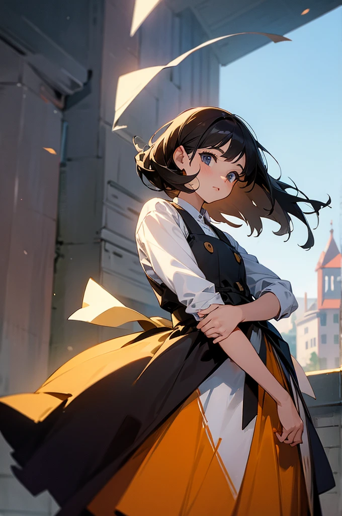 Female ,Young adult, Town Background, Dress