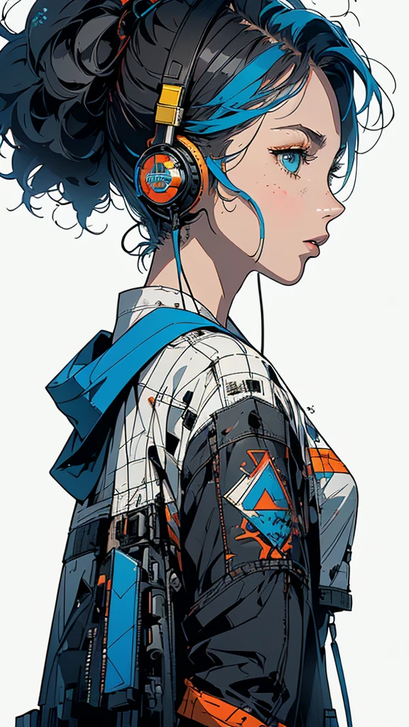 (((masterpiece, highest quality))),(((solo:1.2))),(((1girl:1.2))),32k wallpaper, very detailed, poster, vintage science fiction,(((((geometric cinematic movie poster))))), ((bauhaus)),(shape),(((abstract))),(mid century modern),(((((portfolio))))),(((((Close-up))))),(((((bust up))))),((((more various angle)))),((((highlight)))),((((heterochromia)))),(((complete. detailed face))),((((Extremely talented)))),(((((most complecated futristic machine))))),(Colorful color scheme),(((detailed unlimited complete equipment : headphone like a rail gun))),(((((Absolutely simple background))))),(((Texture for people : grunge))),