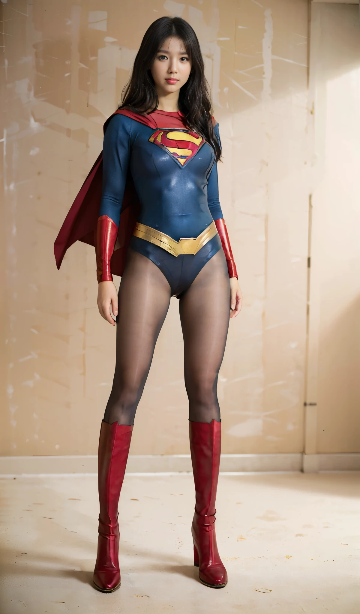 No background、(((Sweating profusely))).(((Beautiful legs in black tights.)))、(((Legally express the beauty of your smile)))、((((Make the most of your original images)))、(((体にぴったりフィットするSupergirl Costume)))、(((Supergirl Costume)))、(((short and beautiful hair)))、(((suffering)))、(((Please wear black tights....、Wear red boots)))、((Best image quality、8k))、((Highest quality、8k、masterpiece:1.3))、(((Preserve background )))、Sharp focus:1.2、Beautiful woman with perfect figure:1.4、Slim Abs:1.2、Wet body:1.5、Highly detailed face and skin texture、8k