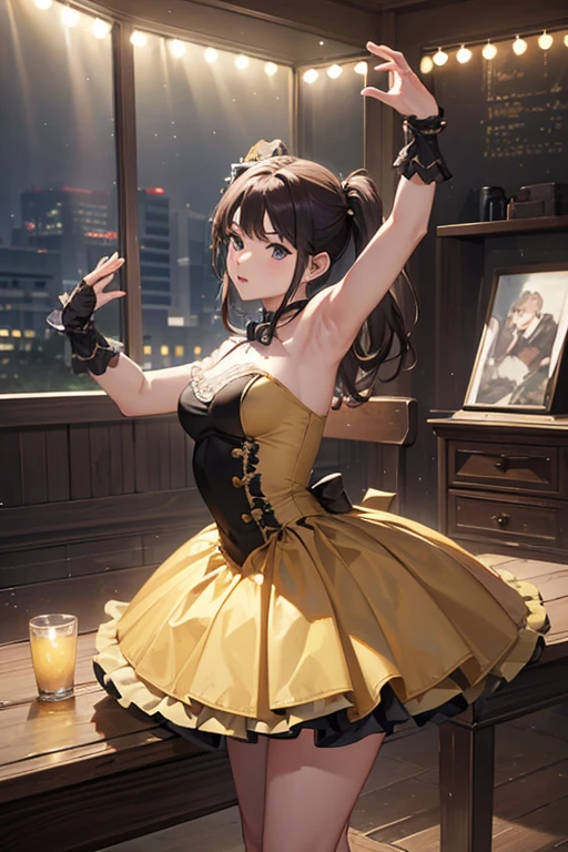 (Highest quality、 8k 、masterpiece、High resolution)、(DEGAS、Dancer style)、Valley、whole body、 girl、cute、Realistic、Realistic、Official Art、Detailed CG、