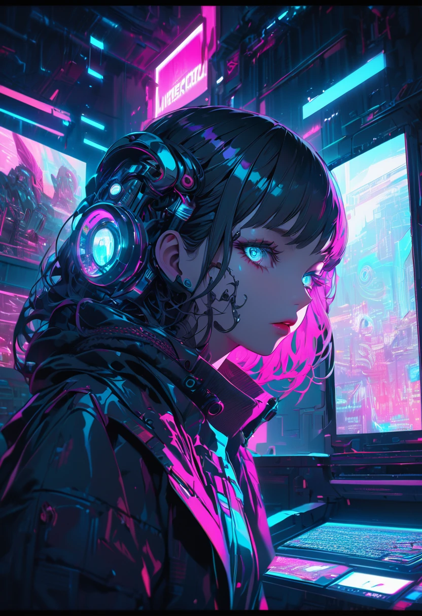 a miséricordious surveillance, portrait of a character, portrait, close-up, conceptual art, highly intricate details, extremely detailed, in the style of Moebius, 1girl, beautiful detailed eyes, beautiful detailed lips, extremely detailed face, long eyelashes, melancholic expression, dramatic lighting, moody color palette, sci-fi cyberpunk atmosphere, cinematic composition, analog film grain, beautiful dramatic lighting, chiaroscuro lighting, dramatic shadows, neon lights, surreal elements, futuristic technology, complex machinery, holographic displays, glowing interface, intricate circuits, moody color tones, deep shadows, vibrant colors, cinematic framing, cinematic lighting, photorealistic, 8k, hyper detailed, masterpiece