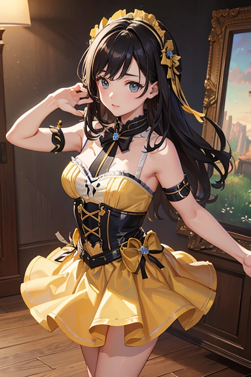 (Highest quality、 8k 、masterpiece、High resolution)、(DEGAS、Dancer style)、Valley、whole body、15 year old girl、cute、Realistic、Realistic、Official Art、Detailed CG、