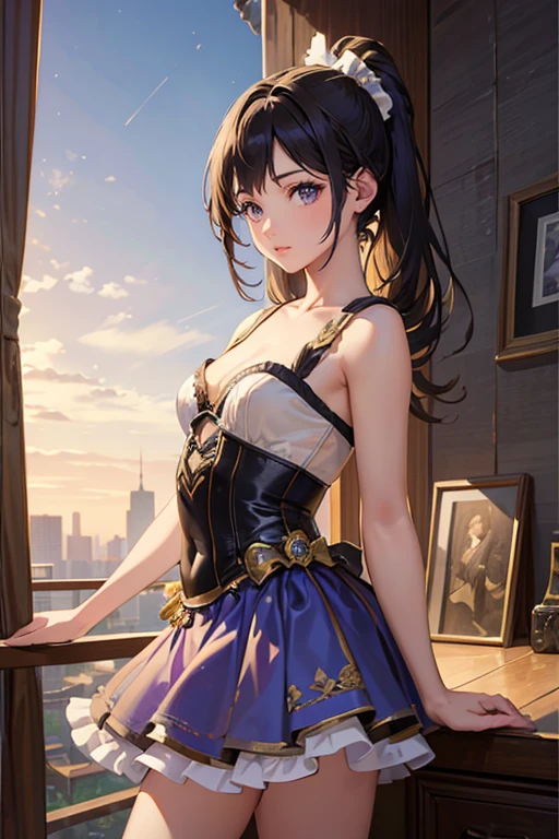 (Highest quality、 8k 、masterpiece、High resolution)、(DEGAS、Dancer style)、Valley、whole body、15 year old girl、cute、Realistic、Realistic、Official Art、Detailed CG、