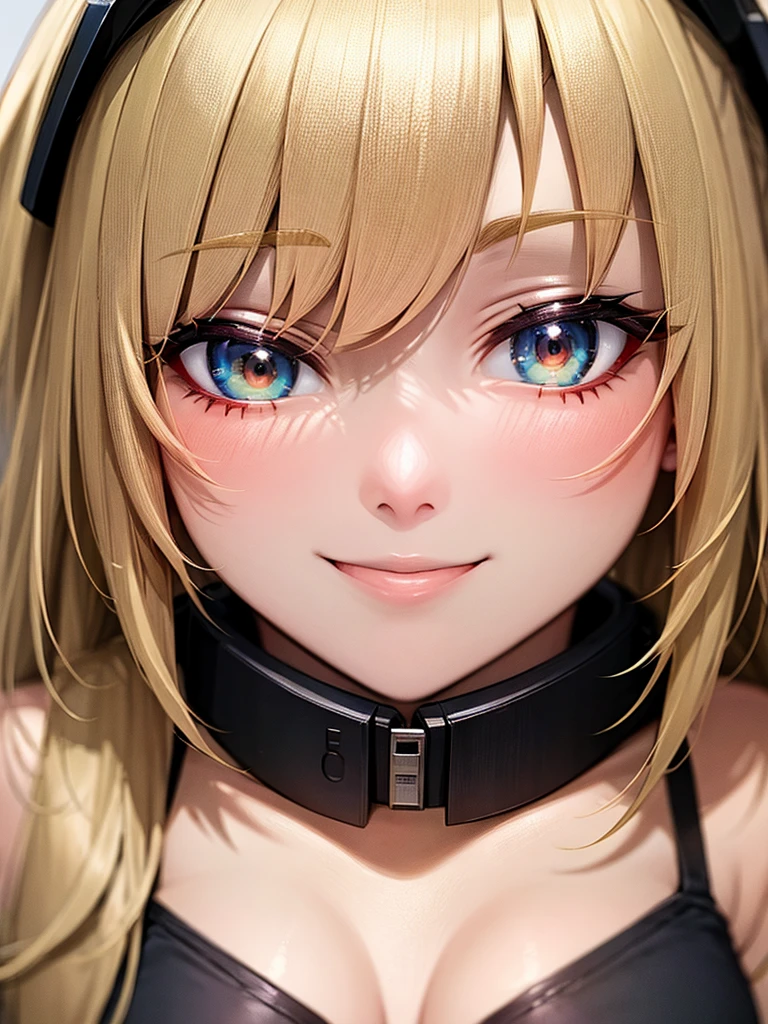 masterpiece, best quality, highly detailed, high resolution, expensive resolution, high resolution, 4K, 8k, uniform 8k wallpaper, highly detailed CG, masterpiece, 2D, 3D, beautiful details, depth, fine texture, best quality: 1.3, perfectly focused, crispy. skin, him, cute anime 20s girl, her name is Mei, idol, expensive brown short twin tails, mole under eye, looking at the viewer, cowboy shorts, expensive, blush, mole, plump lips, heart, pink eyes, heart shaped choker