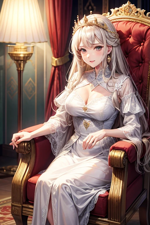 Adult women、Queen、Royal Palace Room、Wearing a dress