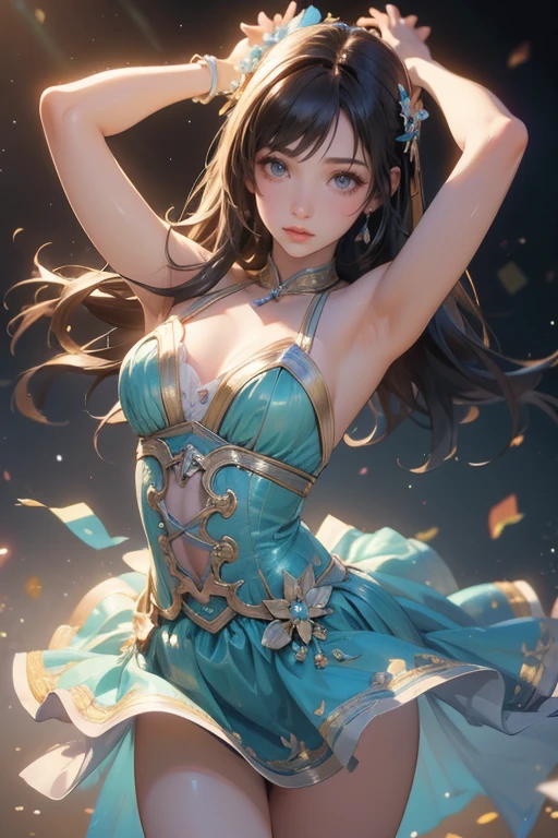 (Highest quality、 8k 、masterpiece、High resolution)、(DEGAS、Dancer style)、Valley、whole body、15 year old girl、cute、Realistic、Realistic、Official Art、Detailed CG、