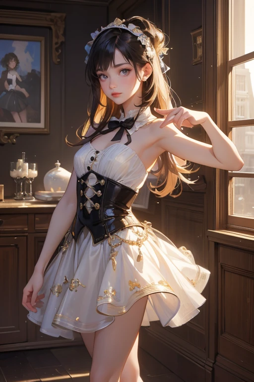 (Highest quality、 8k 、masterpiece、High resolution)、(DEGAS、Dancer style)、Valley、whole body、 girl、cute、Realistic、Realistic、Official Art、Detailed CG、