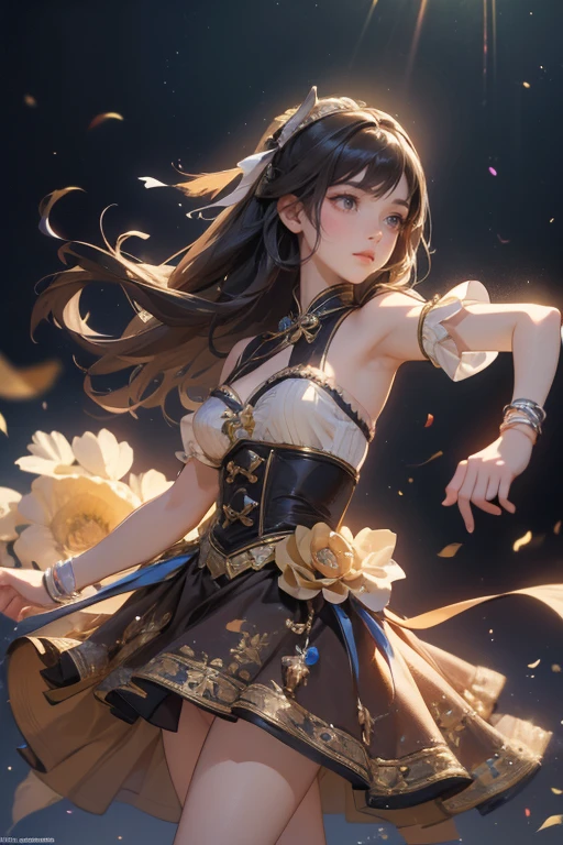 (Highest quality、 8k 、masterpiece、High resolution)、(DEGAS、Dancer style)、Valley、whole body、15 year old girl、cute、Realistic、Realistic、Official Art、Detailed CG、