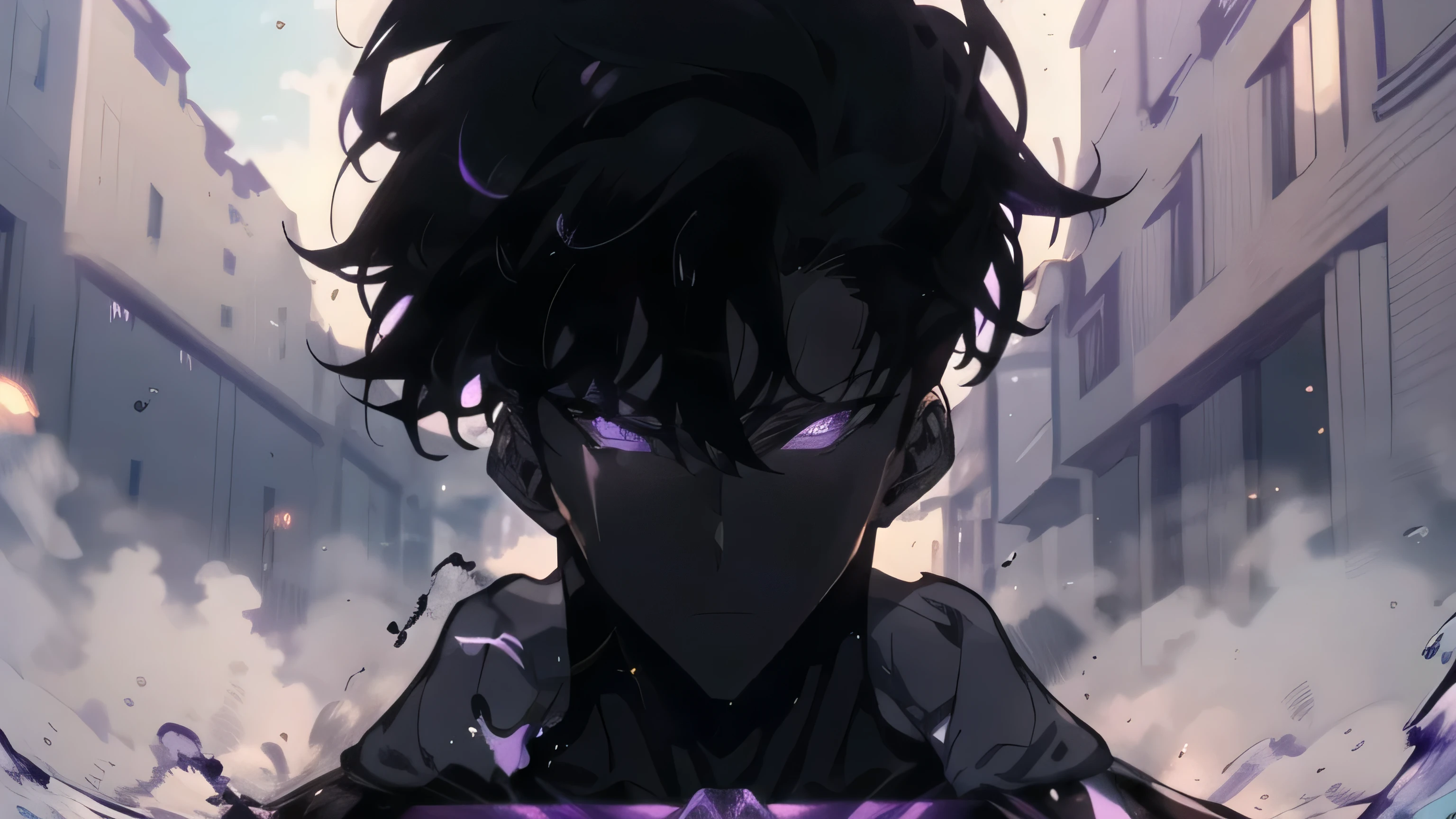 ANIME, In this powerful portrayal, a muscular man, a young boy at this side exudes an undeniable sex appeal. The man's chiseled physique is accentuated by his fitted black suit, which hints at the strength and discipline beneath. His jet-black hair is slicked back, highlighting his striking purple eyes that seem to radiate intensity and passion. The boy, who shares a similar hair and eye color, stands confidently beside him, reflecting the man's undeniable charm and charisma. As they pose together in a dimly lit, upscale setting, the man's protective presence and the boy's curious gaze create an intimate atmosphere. The refined elegance of their surroundings highlights the man's well-trained demeanor and sophistication, while his bulging muscles hint at a primal energy waiting to be unleashed. This provocative portrayal of a man and a boy embodies the perfect balance of power, elegance, and sensuality, leaving the viewer captivated by their enigmatic allure and undeniable chemistry.