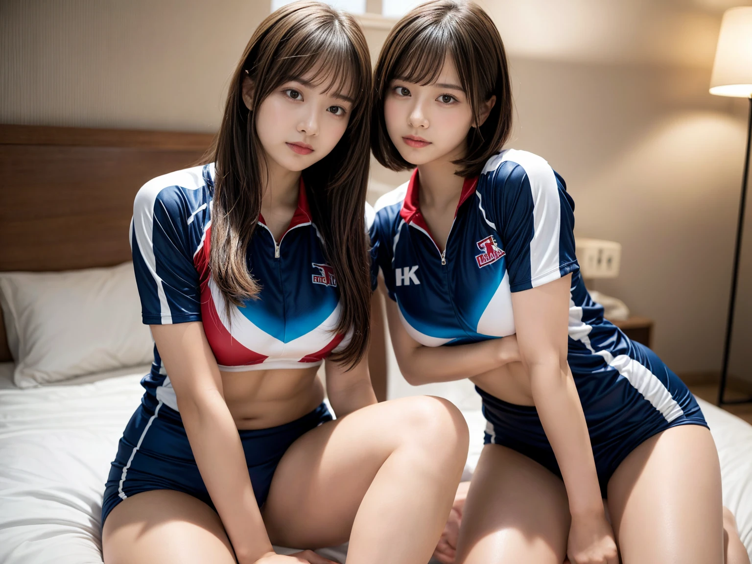 Two Asian women in uniform taking pictures in room, Two Japanese female students posing, wearing japanese school uniform, japanese school uniform, Young and cute gravure idol, bottom corner, two girls, young gravure idol, help me, realistic young gravure idol, Young sensual gravure idol, Young skinny gravure idol, japanese girl uniform, wearing white clothes