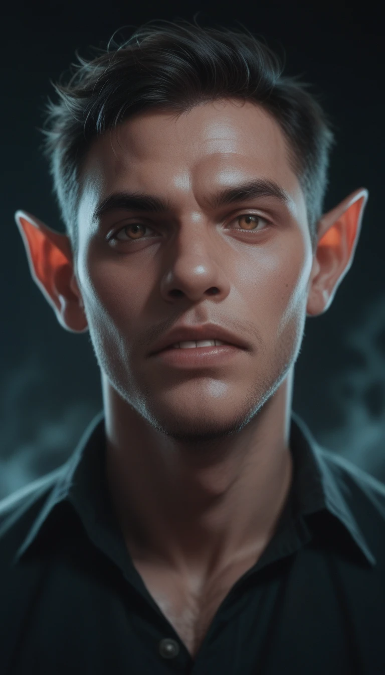 image alluding to the clever and terrifying male devil in a dark environment
