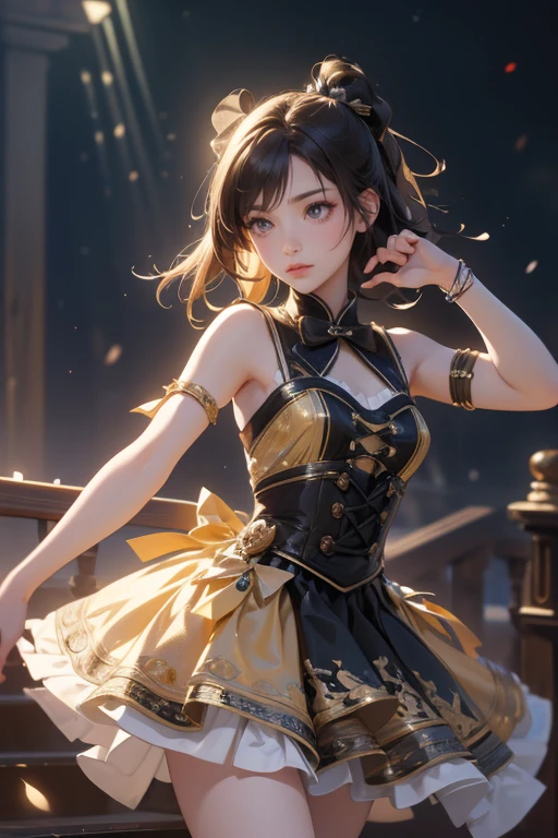 (Highest quality、 8k 、masterpiece、High resolution)、(DEGAS、Dancer style)、Valley、whole body、15 year old girl、cute、Realistic、Realistic、Official Art、Detailed CG、