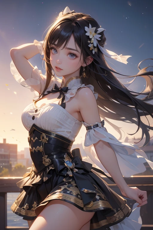 very cute and beautiful girl,White ruffled sundress with fine lace,(Very exquisite beautiful face and eyes:1.2),smile
ひまわり畑の真ん中に立つ,Beautiful summer sky,
Mid Shot,(smile),Black Hair,Dynamic pose,Leg details,
(highest quality,masterpiece:1.2),Absurd,High resolution,Very detailedな,Very detailed,32k,8k resolution,
Intricate details,Movie Scenes,Detailed Background,alone,Dynamic Angle,
alone,Hair blowing in the wind,Second dimension beautiful girl