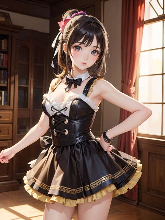 (Highest quality、 8k 、masterpiece、High resolution)、(DEGAS、Dancer style)、Valley、whole body、15 year old girl、cute、Realistic、Realistic、Official Art、Detailed CG、