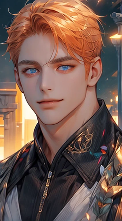 (best quality,4k,8k,highres,masterpiece:1.2),ultra-detailed,(realistic,photorealistic,photo-realistic:1.37),1 man,31 years old,mature man,very handsome,without expression,smile,short grey b
Orange hair,blue eyes,penetrating gaze,perfect face without errors,imposing posture,businessman,office background,cinematic lighting,hdr image