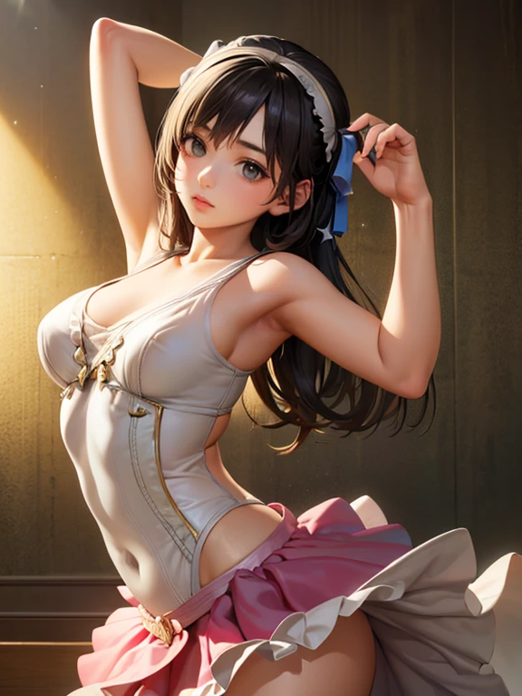 (Highest quality、 8k 、masterpiece、High resolution)、(DEGAS、Dancer style)、Ballet、whole body、15 year old girl、cute、Realistic、Realistic、Official Art、Detailed CG、