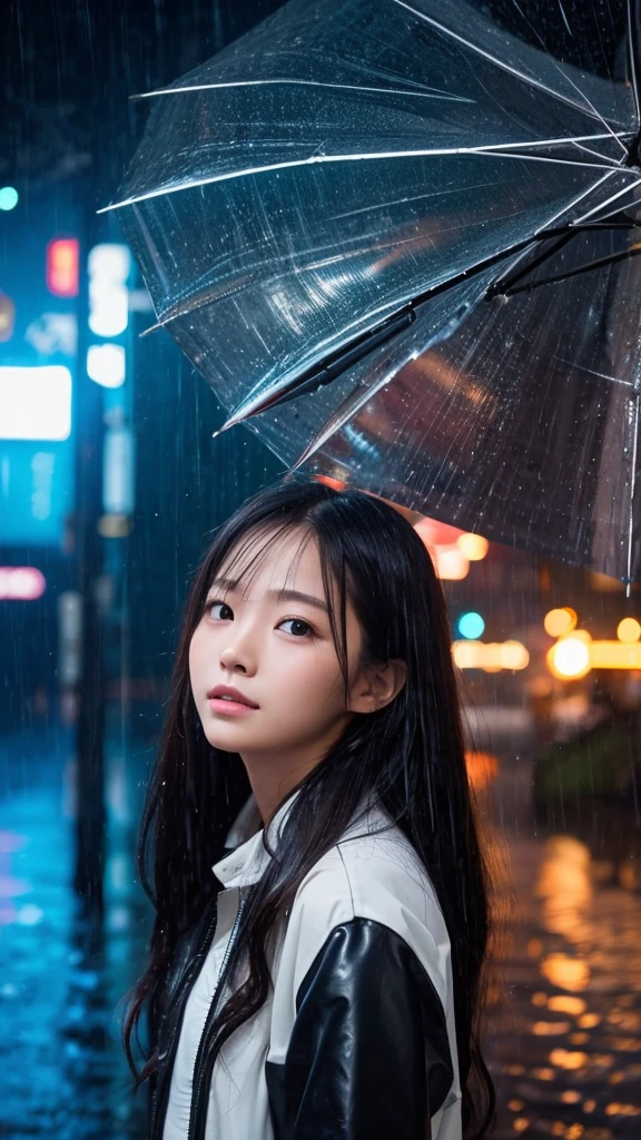 One girl, rain, downpour, 霧rain