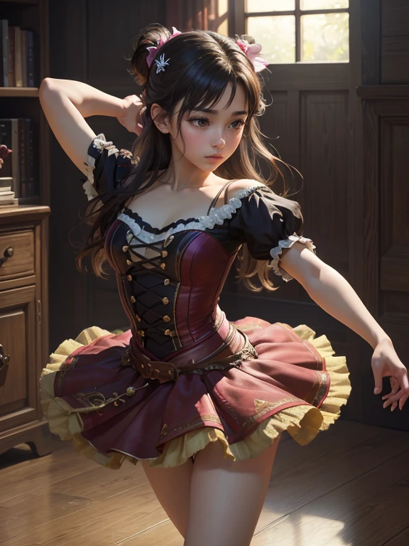 (Highest quality、 8k 、masterpiece、High resolution)、(DEGAS、Dancer style)、Ballet、whole body、 girl、cute、Realistic、Realistic、Official Art、Detailed CG、