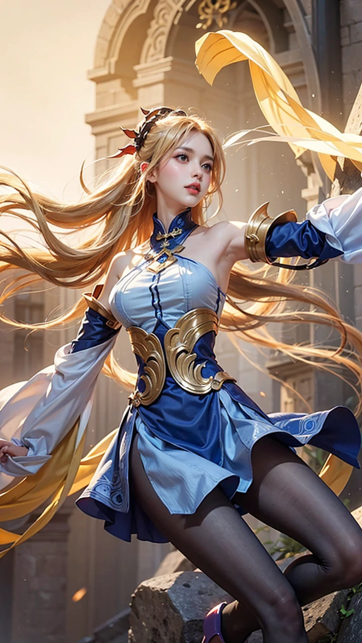 a close up of a 4 girls ,blonde hair , big booobs , shadowbringers cinematic, 4 k detail fantasy, a beautiful fantasy empress, game cg, xianxia fantasy, xianxia hero, 2. 5 d cgi anime fantasy artwork, cinematic goddess close shot, ruan jia and artgerm, wow 4 k detail fantasy, hyperdetailed fantasy character