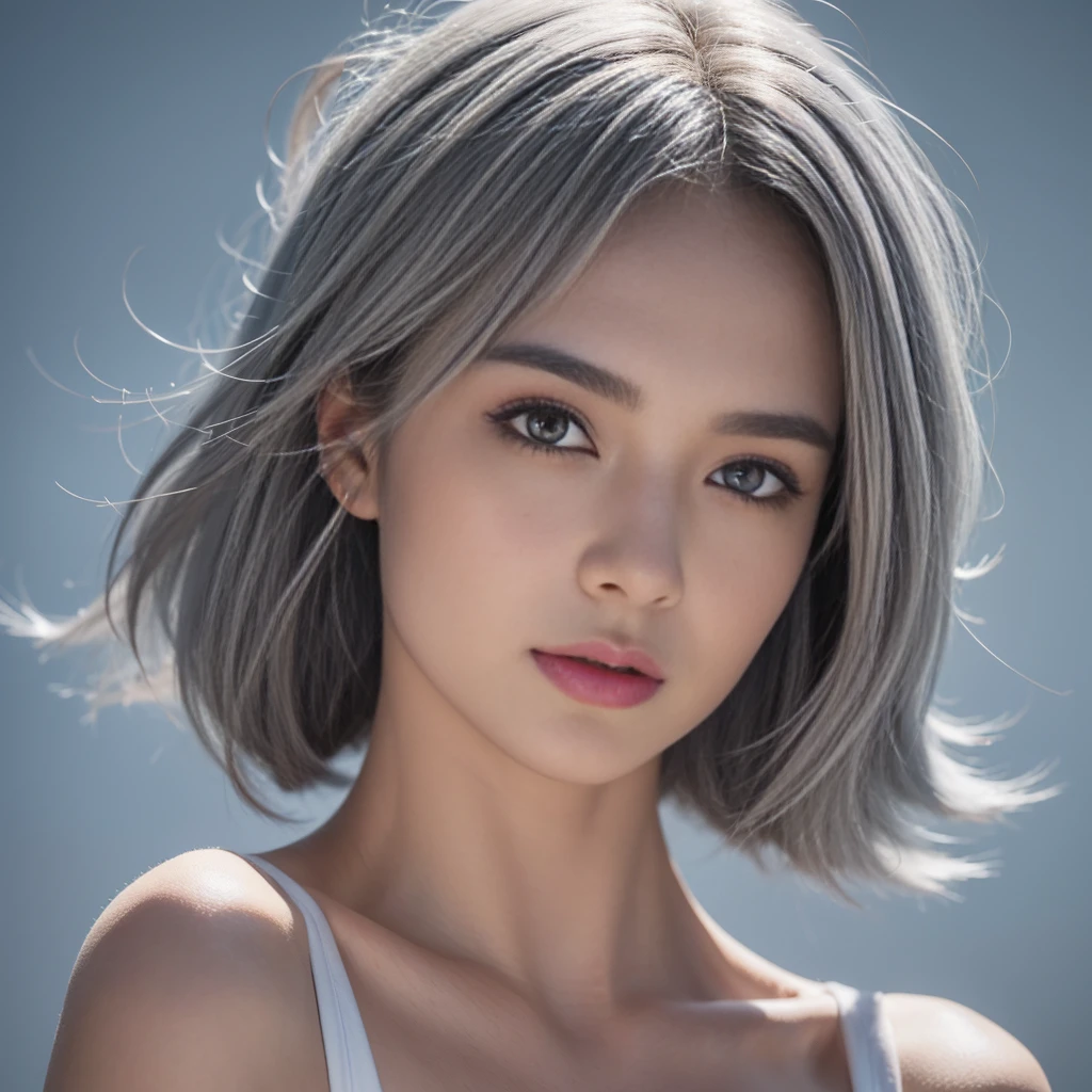 long cils, realism, Cast a shadow, Short white square hair, playing football, anaglyph, stereogram, , lancer, atmospheric perspective, 8k , high quality, high resolution, high quality, , Super detailed, anatomically correct, high resolution, retina, accurate,yeux gris、Le plus beau des sourires、grey hair:、、Cheveux courts, (Photo originale、最high quality)、(le realism、realistic:1.3)、high quality、head of'artwork、very exquisite and beautiful、very detailed、Hmph、Sense of solidarity、2k fond d'screen、Bon、nice face,every detail、、a slight smile、high quality、very detailedUnity 8k de fichier importante、very detailed、high resolution、very detailed 1 femelle、Mince、Bonnet Dvisage pur_ Cheveux courts、instagramart、