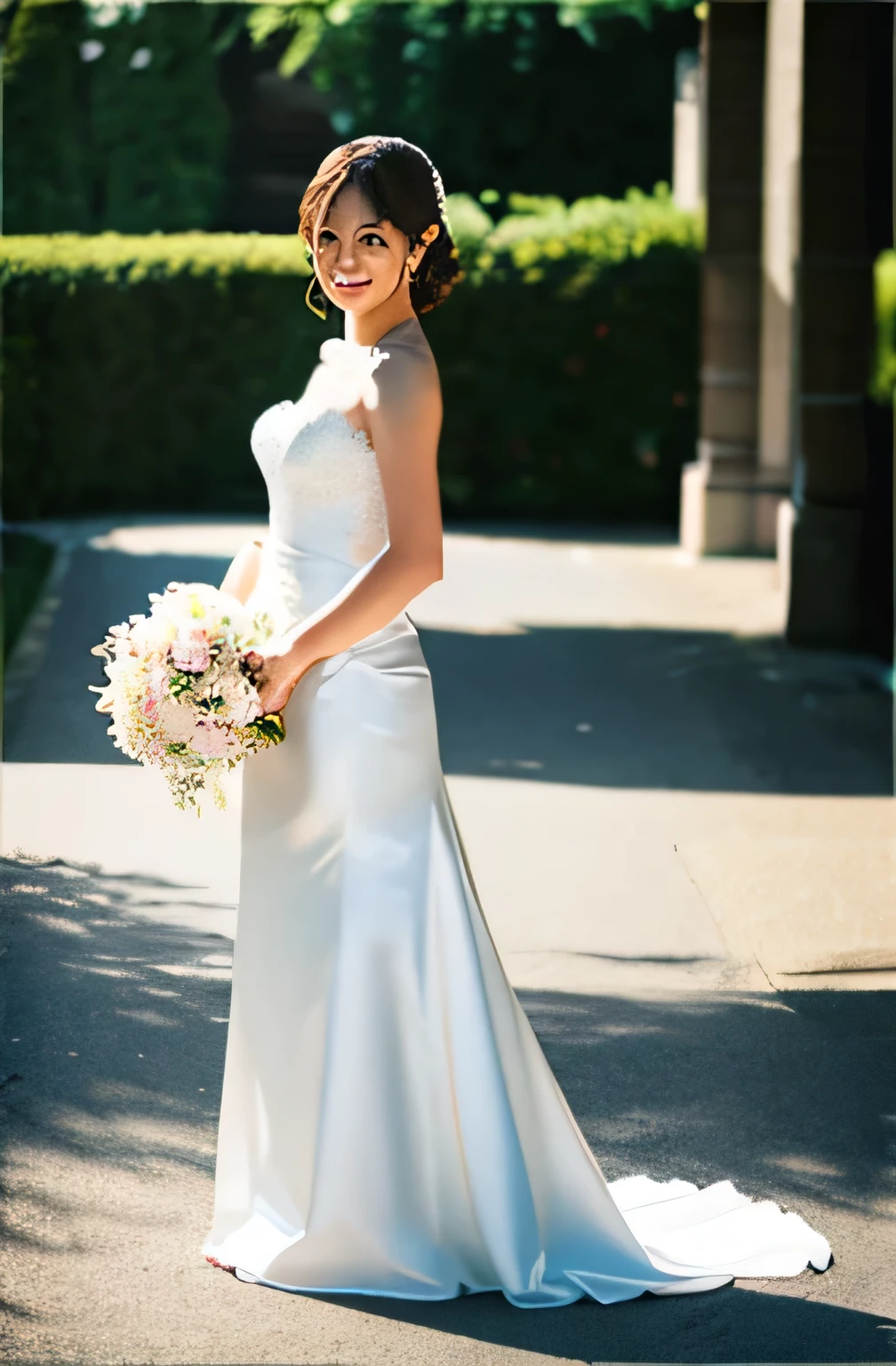 Wedding Bride, Standing straight, facing forward, whole body, photograph, high quality