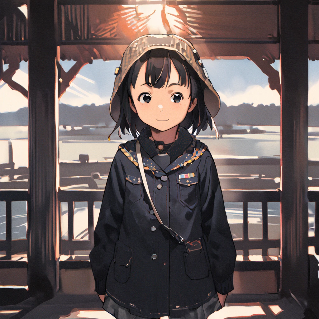 cowboy_shot,front_shot,1-girl,young_child,navy 