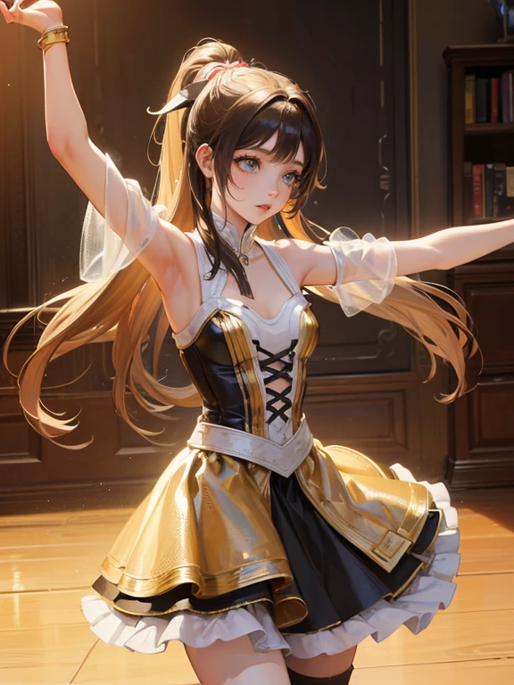 (Highest quality、 8k 、masterpiece、High resolution)、(DEGAS、Dancer style)、Ballet、whole body、 girl、cute、Realistic、Realistic、Official Art、Detailed CG、